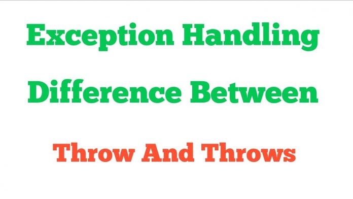 Difference between throw and throws